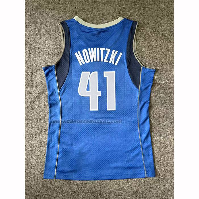 Maglia Dallas Mavericks Dirk Nowitzki No 41 Mitchell & Ness 2010-11 Blu